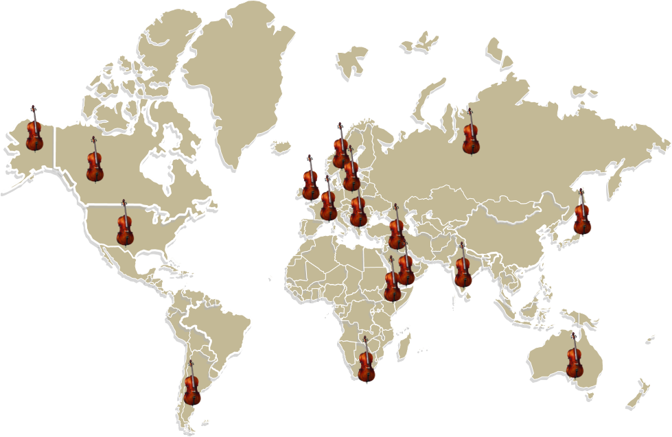 World Map of cello students